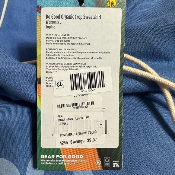 Cotopaxi Do Good Crop Hooded Sweatshirt, Size Large (v) - Picture 10 of 12